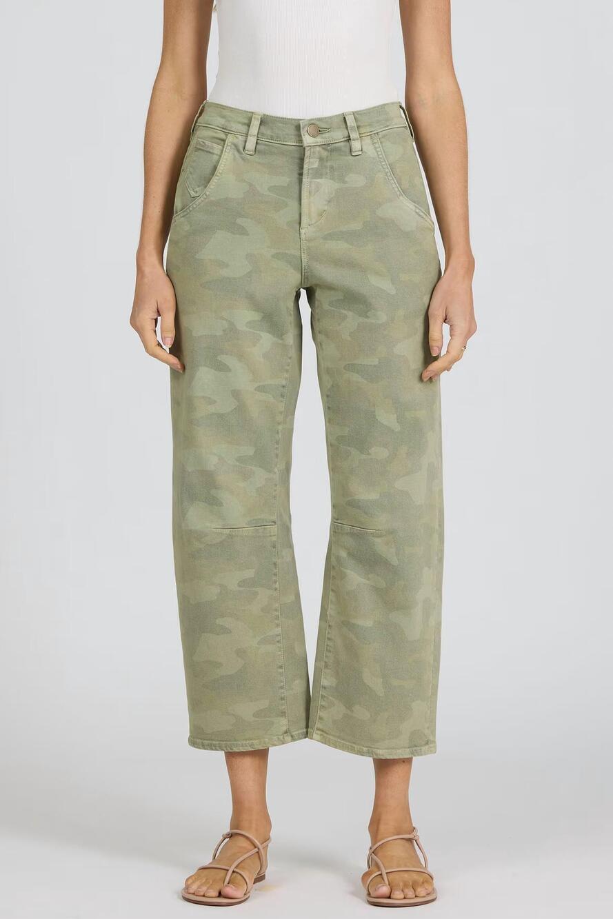NEW DEAR JOHN DENIM lasso high rise cropped jeans in riviera camo